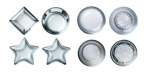 Transparent Glass Objects on Isolated Background