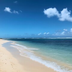 Obraz premium blue sky and beach waves in tropical paradise