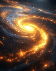 Obraz premium Glowing spiral galaxy in space.