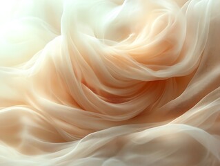 Obraz premium Peach chiffon fabric swirls.