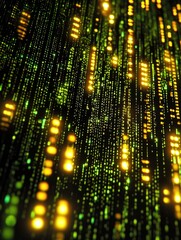 Naklejka premium Green and Yellow Lighting in Dark Room