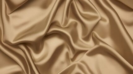 Fototapeta premium Stunning Golden Beige Silk Fabric Texture - Exquisite Draped Fabric Design