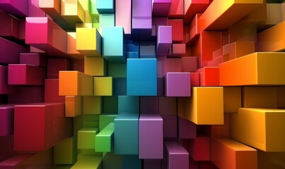 Obraz premium Colorful geometric background, modern abstract design with bright blocks of color.