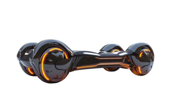 A Futuristic Sports Event Featuring Hoverboards and Advanced Technology Isolated on Transparent Background PNG