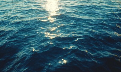 Blue ocean on sunny day, sea with sky, Ripple wave and calm sea with sunlight