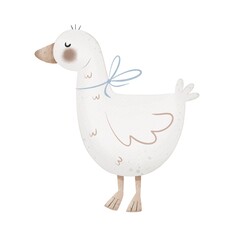 Cartoon duck. Colorful illustration, flat style. design for cards, print, poster	
