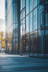 Fototapeta premium Glass building with trees