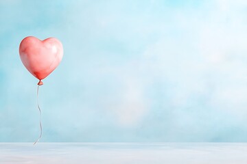 Celebrating valentine's day with love balloons bright studio photography close-up