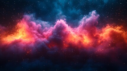 Naklejka premium Vibrant pink and orange clouds in abstract waves