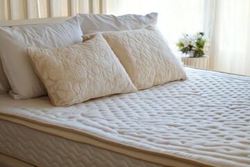 Obraz premium Eco-Friendly Latex Bed: Natural Material for Comfortable Sleeping Layers - Organic Mattress Sample with Grunge Texture