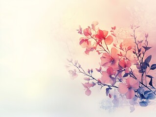 soft background greeting card with flower