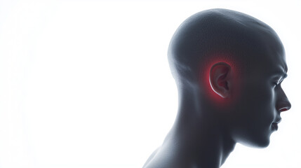 Red Light on Head Representing Ear Infection Pain