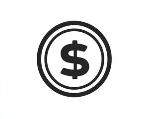 Obraz premium Minimalist Money Symbols: Sleek Thin Line Icons Representing Savings, Coins, and Financial Concepts