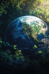 Earth surrounded by trees