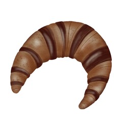 Chocolate Croissant: A croissant with chocolate stripes. Ideal for bakery or breakfast-themed designs