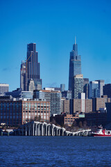 Naklejka premium New York Midtown seen from Hoboken waterfront.