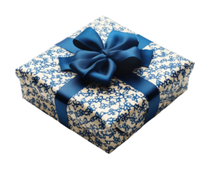 Hanukkah gift box on high fidelity decorative blue and white festive concept isolated on transparent background png
