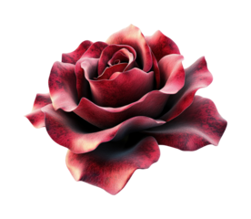 Vibrant red rose flower with detailed petals floral arrangement studio high fidelity close-up nature's beauty isolated on transparent background png
