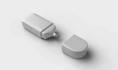 Fototapeta premium white mini marker on white backdrop