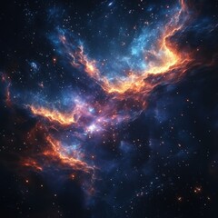 Fototapeta premium Abstract Composition of Glowing Stars in a Cosmic Background