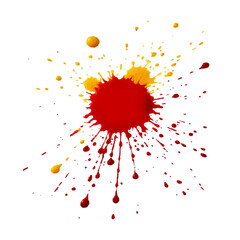 yellow and red blot without background