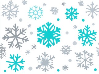 Geometric abstract pattern with snowflakes. Smooth modern background. White and blue texture. Modern graphic aesthetic.