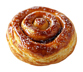 Delicious baked honey bun on food gourmet dessert view sweet treat concept isolated on transparent background png