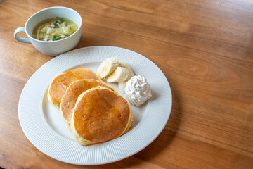 美味しそうなパンケーキモーニング