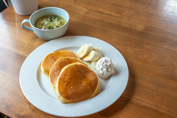 美味しそうなパンケーキモーニング