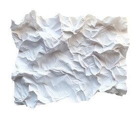 Obraz premium Crumpled white office paper high fidelity capture abstract still life minimalistic environment close-up perspective isolated on transparent background png
