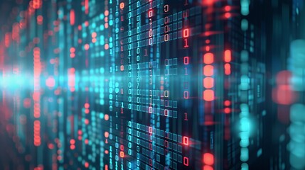 Futuristic digital network visualization featuring glowing connections and urban elements