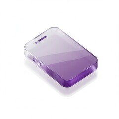 Transparent purple phone case on white background: modern minimalistic design