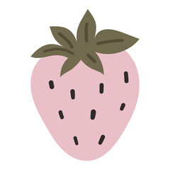 Abstract strawberry, white background, fruit illustration