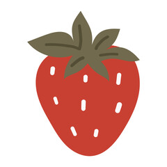 Abstract strawberry, white background, fruit illustration