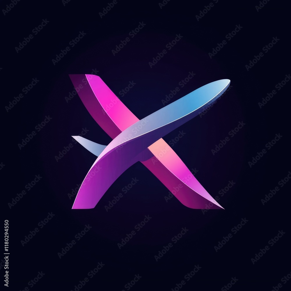 Poster A pair of scissors with a unique X-shaped design