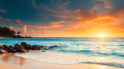 Obraz premium sunset on the beach