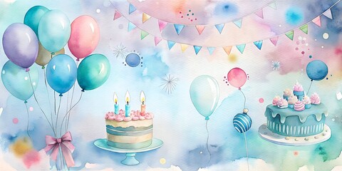 Celebrating joy with colorful balloons and delightful cakes during a festive gathering filled with laughter and happiness