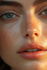 Naklejka premium Woman's Freckled Face