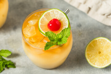 Cold Boozy Tropical Mai Tai Cocktail