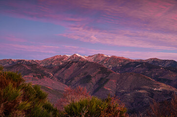 Magic sunrise at the Massif du Canigou (French Pyrenees)