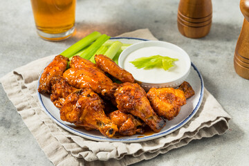 Homemade Buffalo BBQ Chicken Wings with Beer