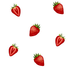 strawberry clip arts isolated