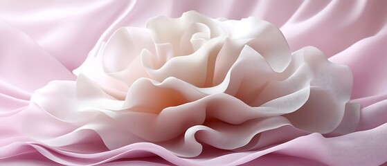 Delicate pastel rose on silk fabric.