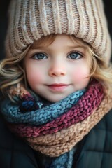 Child in winter accessories