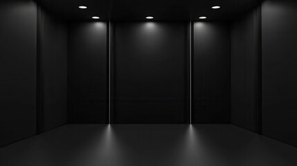 Empty studio room. Dark background. Abstract dark empty studio room texture. Product showcase spotlight background.