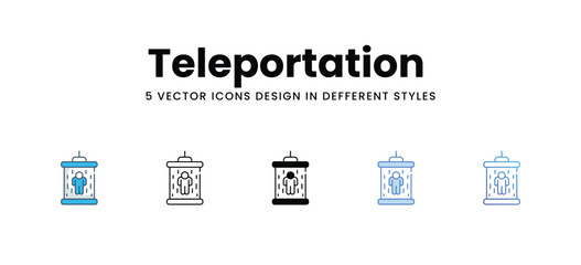 Teleportation  icons different style vector stock illustration