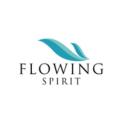Flowing Spirit Logo exudes energy and balance, crafting a serene editable vector brand identity corporate image.