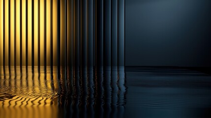 Obraz premium A reflection of a building in a body of water