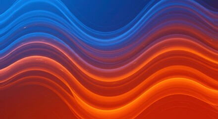 Obraz premium Abstract Blue and Orange Waves 