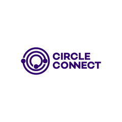 Circle Connection Communication Technology symbolizes seamless innovation for a cutting-edge editable vector brand identity corporate image.
